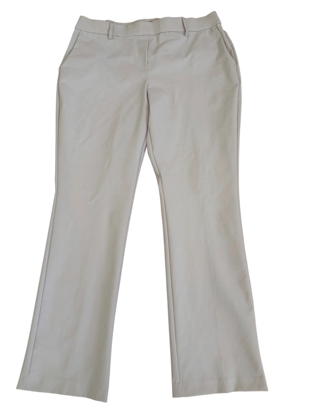 JL Atelier Classic Flat Front Off-White Bootcut Dress Pants - Size L/G